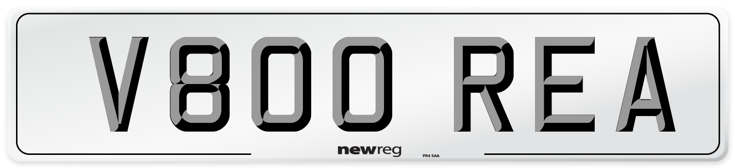 V800 REA Number Plate from New Reg